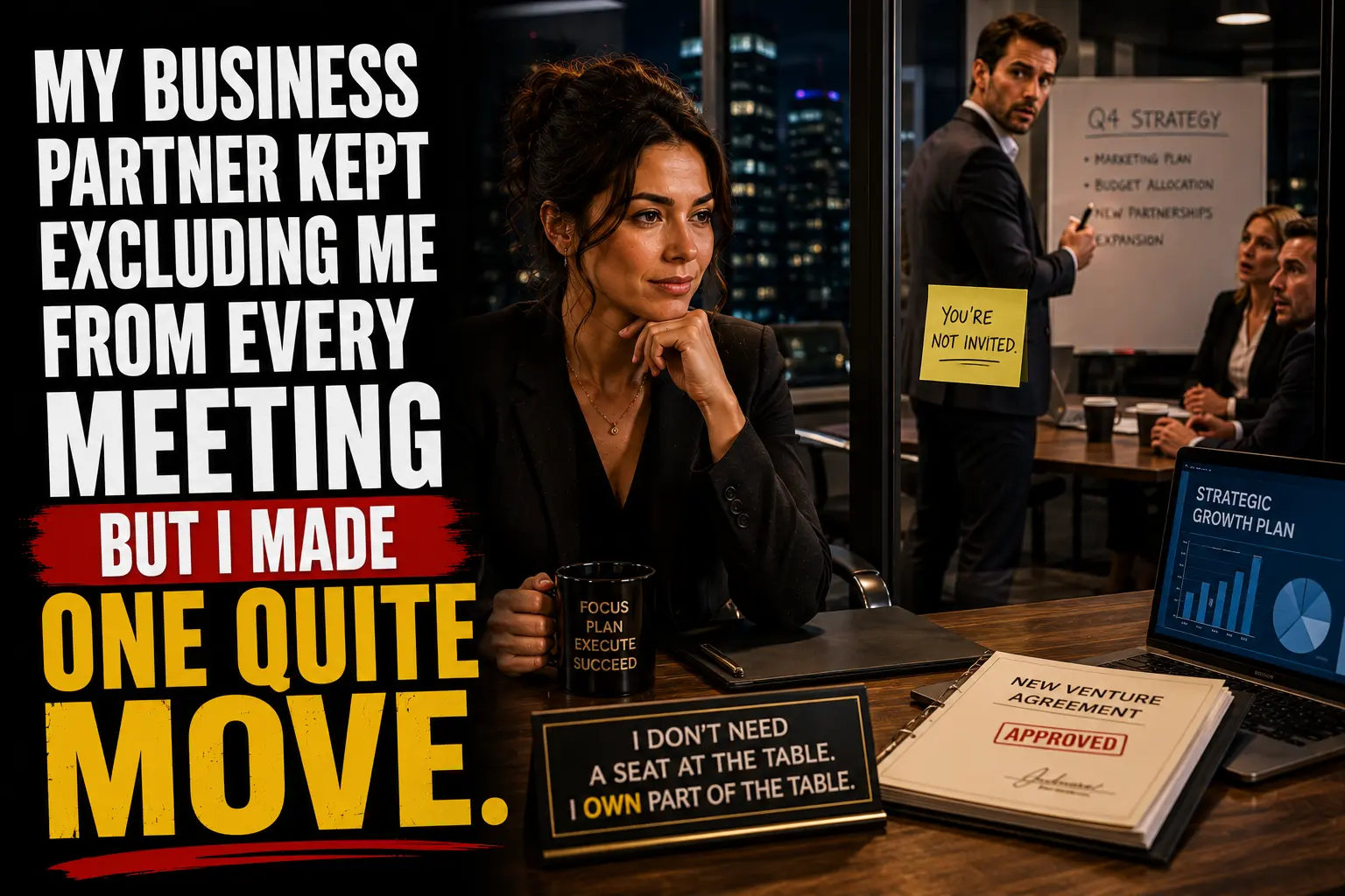 MY BUSINESS PARTNER KEPT EXCLUDING ME FROM EVERY MEETING, BUT I MADE ONE QUIET MOVE