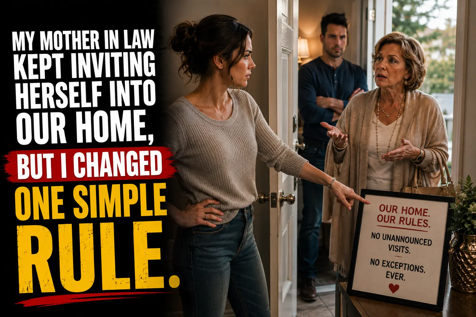 MY MOTHER-IN-LAW KEPT INVITING HERSELF INTO OUR HOME, BUT I CHANGED ONE SIMPLE RULE