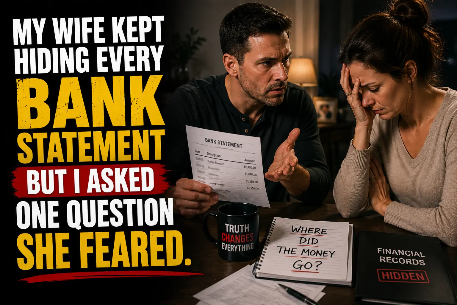 MY WIFE KEPT HIDING EVERY BANK STATEMENT, BUT I ASKED ONE QUESTION SHE FEARED