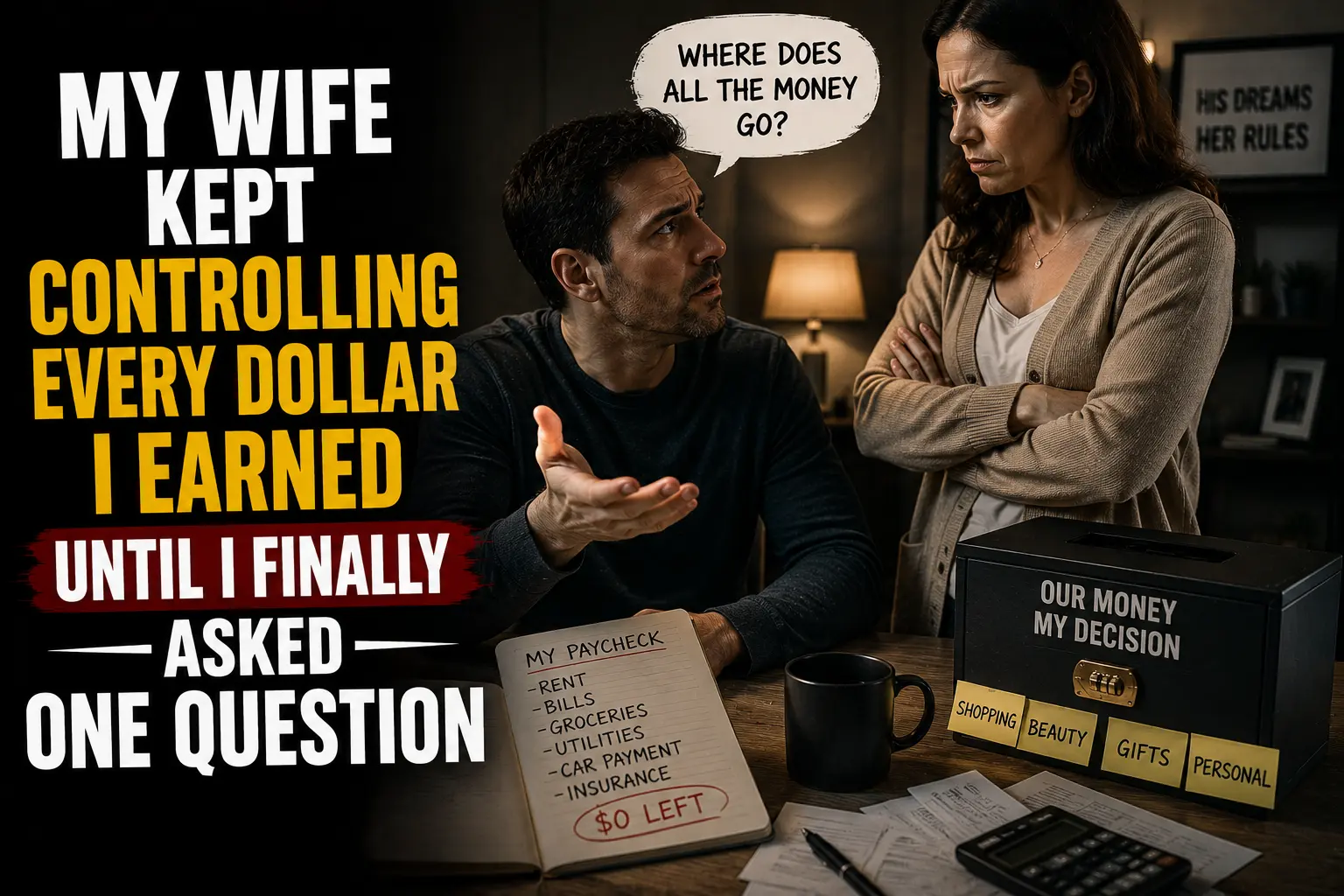 My Wife Kept Controlling Every Dollar I Earned Until I Finally Asked One Question