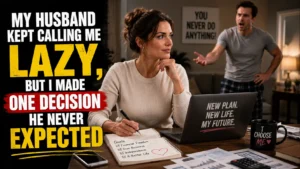 My husband loved telling everyone I was lazy because I didn't earn a paycheck. People laughed, and I laughed too. I stayed quiet for years until I made one decision he never expected—one that completely changed how everyone saw our marriage. When we had our first child, my husband and I agreed that I would stay home while he focused on building his career. At the time, it made perfect sense for our family. I took care of the cooking, cleaning, grocery shopping, doctor appointments, school schedules, budgeting, homework, and almost every responsibility that kept our home running. In the beginning, he thanked me often and genuinely appreciated everything I did. But as the years passed, those thank-yous slowly disappeared. Instead, he started saying I had it easy. Around friends and family, he'd joke that I spent my days relaxing while he did all the real work. Looking back, I realize I made a mistake by laughing along. I didn't want to embarrass him in public, so I convinced myself ignoring the comments was the easiest way to keep the peace. Eventually, those jokes stopped sounding like jokes. If the house wasn't spotless, he'd ask what I'd been doing all day. If dinner was late or the laundry wasn't finished, he'd call me lazy without a second thought. Friends laughed because they assumed we were teasing each other. My family wasn't convinced. They noticed how exhausted I looked and quietly asked whether everything was really okay. Instead of honestly telling my husband how deeply his words affected me, I handled things badly. I became resentful. Sometimes I'd intentionally leave small chores unfinished just to see if he'd notice everything I usually did. He noticed—but only enough to criticize me even more. The house became tense, and every conversation felt like another argument waiting to happen. Eventually, I realized I'd spent years trying to earn respect through endless work instead of expecting it as a basic part of marriage. The breaking point came during a family gathering when he smiled, pointed at me, and proudly announced, She's got the easiest job in the house. Everyone laughed while I forced another smile, but inside something finally broke. Driving home that night, I realized I couldn't remember the last time my work had been appreciated instead of mocked. I also had to admit an uncomfortable truth. By pretending his comments didn't bother me, I'd helped convince everyone—including him—that they were harmless. That wasn't the life I wanted anymore. I wasn't trying to punish him. I simply wanted him to experience what our daily life actually required. For the first time, I chose action instead of quiet resentment. The next morning, I told him I was spending a week with my parents. Before leaving, I made sure the children were safe, stocked the kitchen, and left a detailed schedule covering school pickups, meals, doctor's appointments, medications, activities, and everything else I normally managed without anyone noticing. I refused to arrange backup or solve problems over the phone. I simply told him, When I come back, we'll talk about our future—not your assumptions. Then I left. I knew some relatives would say I had set him up to fail instead of trying to talk things through one more time. My family fully supported my decision and said I'd tolerated the disrespect for far too long. Friends were divided. Some believed the experience finally opened my husband's eyes, while others argued leaving for a week was unnecessarily dramatic. My husband later admitted he'd completely underestimated everything I handled each day, but he also said I'd embarrassed him by forcing him to struggle alone. Even our mutual friends couldn't agree whether I'd taught him an important lesson or simply escalated the conflict. For the first time in years, though, our conversations stopped being sarcastic and became genuinely honest. He has never called me lazy again, and our marriage is healthier because we finally learned to respect each other's work. Looking back, I still wonder whether leaving for that week was the only way he would ever have understood everything I quietly carried every single day. Sometimes people only appreciate invisible work after they have to do it themselves. I wish it hadn't taken that lesson for him to finally see me, but I'm grateful we reached that understanding before resentment destroyed our marriage completely. Some people still say I went too far. Others say it was the wake-up call our relationship desperately needed. What would you have done